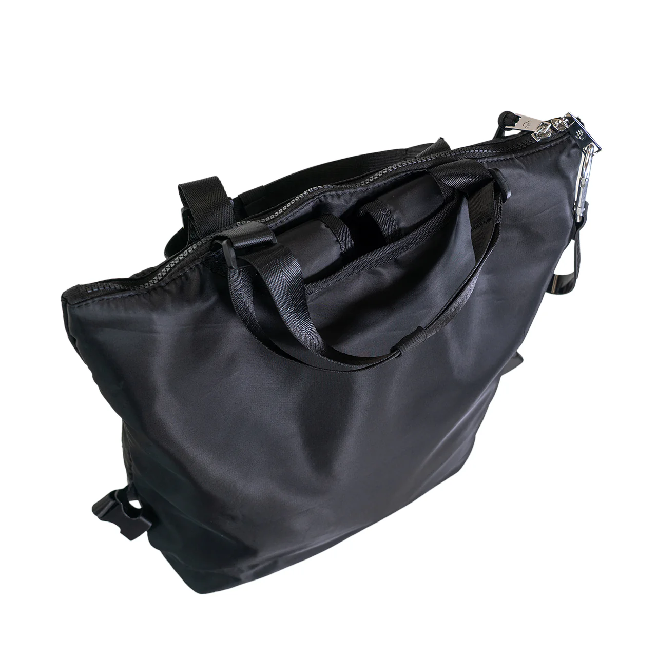 CONVERTIBLE NYLON TOTE / BACKPACK BLACK - Image 6
