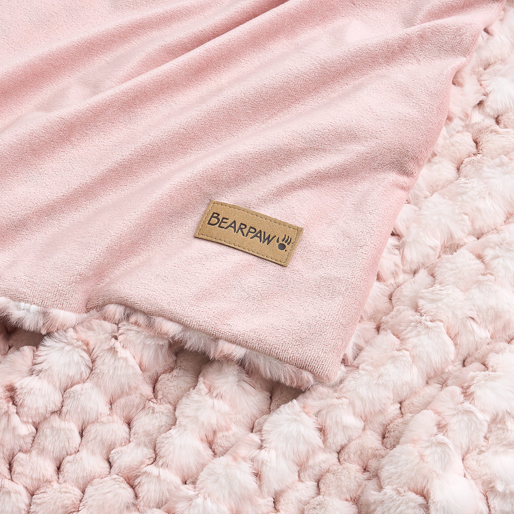 Milie Faux Fur Throw Blanket Tea Rose - Image 3
