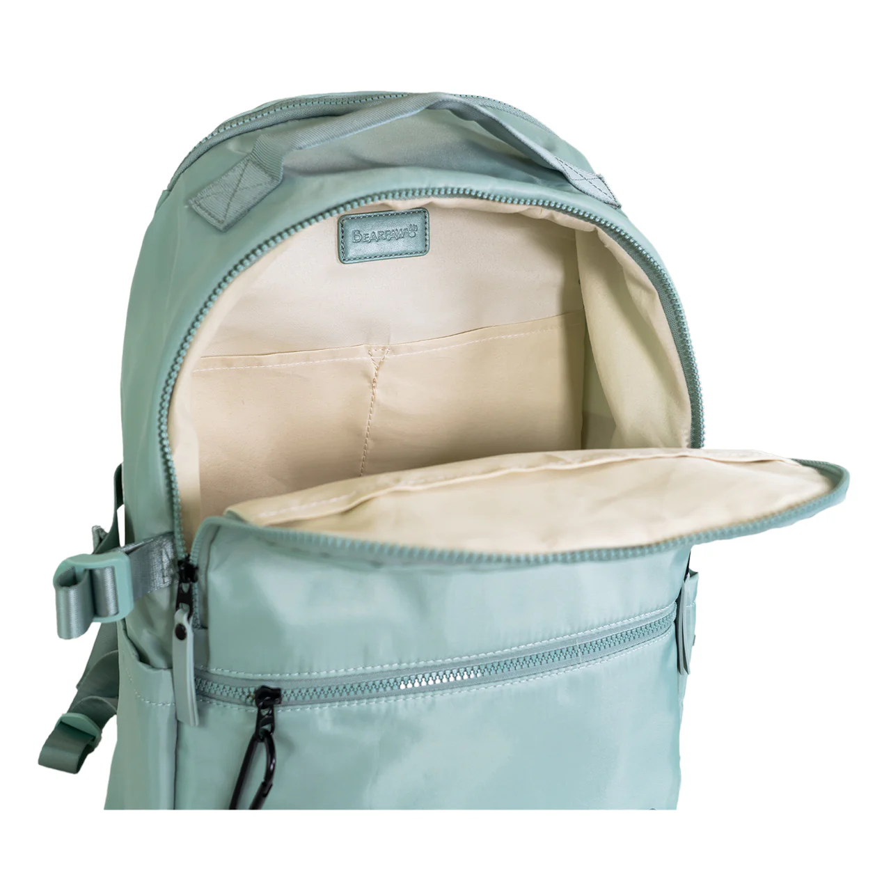 SPORTY NYLON SQUARE BACKPACK SAGE - Image 6
