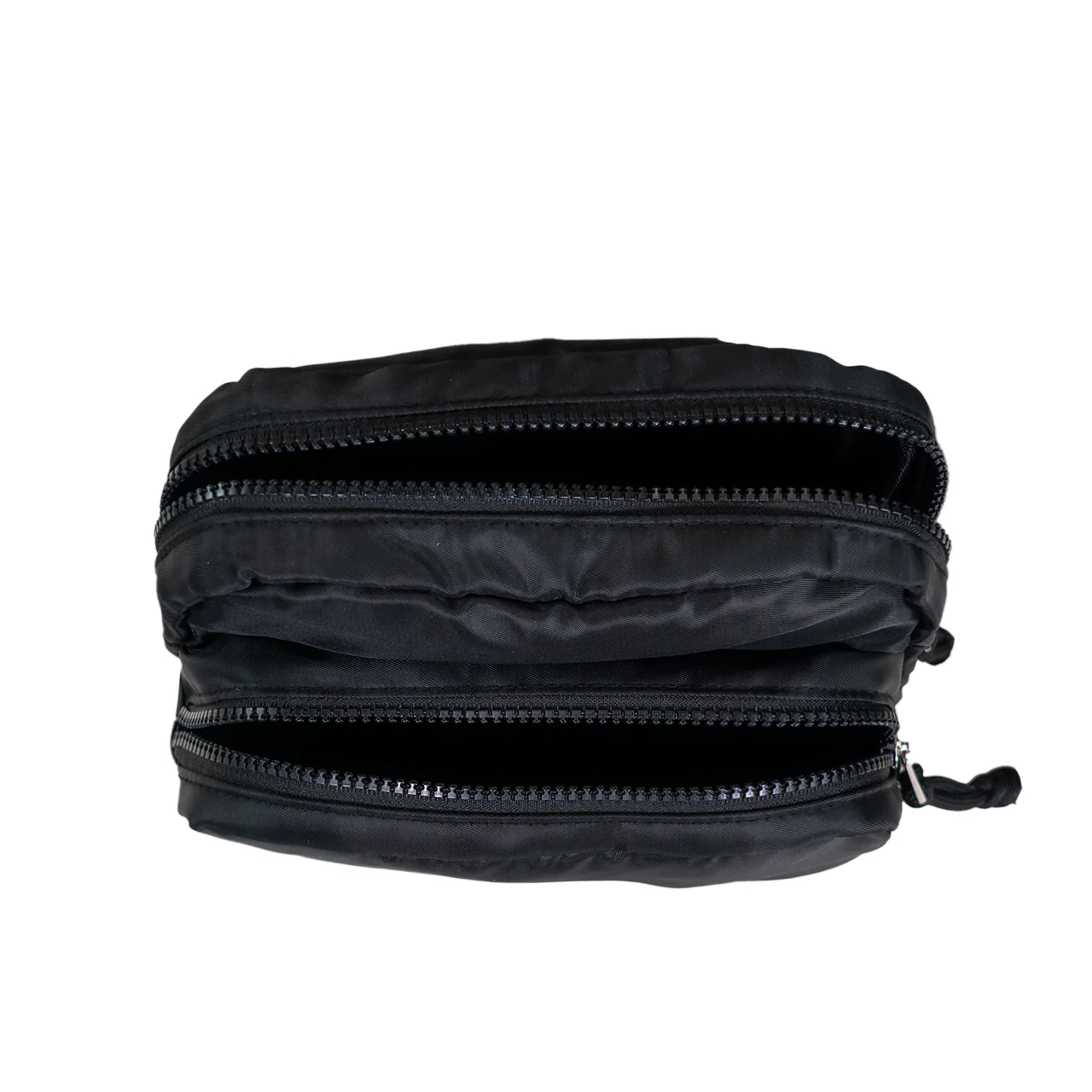 SQUARE DOUBLE ZIP WAIST BAG/SLING BLACK - Image 6