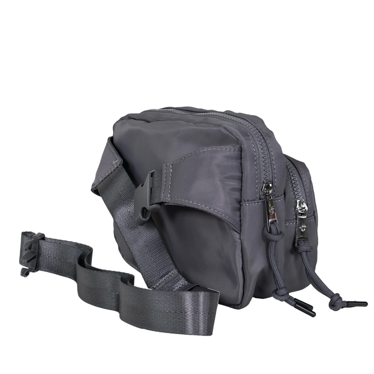 SQUARE DOUBLE ZIP WAIST BAG/SLING DARK GRAY - Image 5